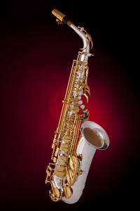 Saxophone On Red Spotlight Promotion